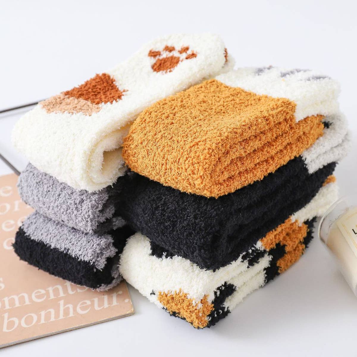 WOMEN HOME PADDED WARM CORAL VELVET SOCKS