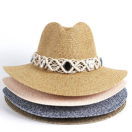 FASHIONABLE AND PERSONALIZED HOLLOW PANAMA HAT_CWAH1199