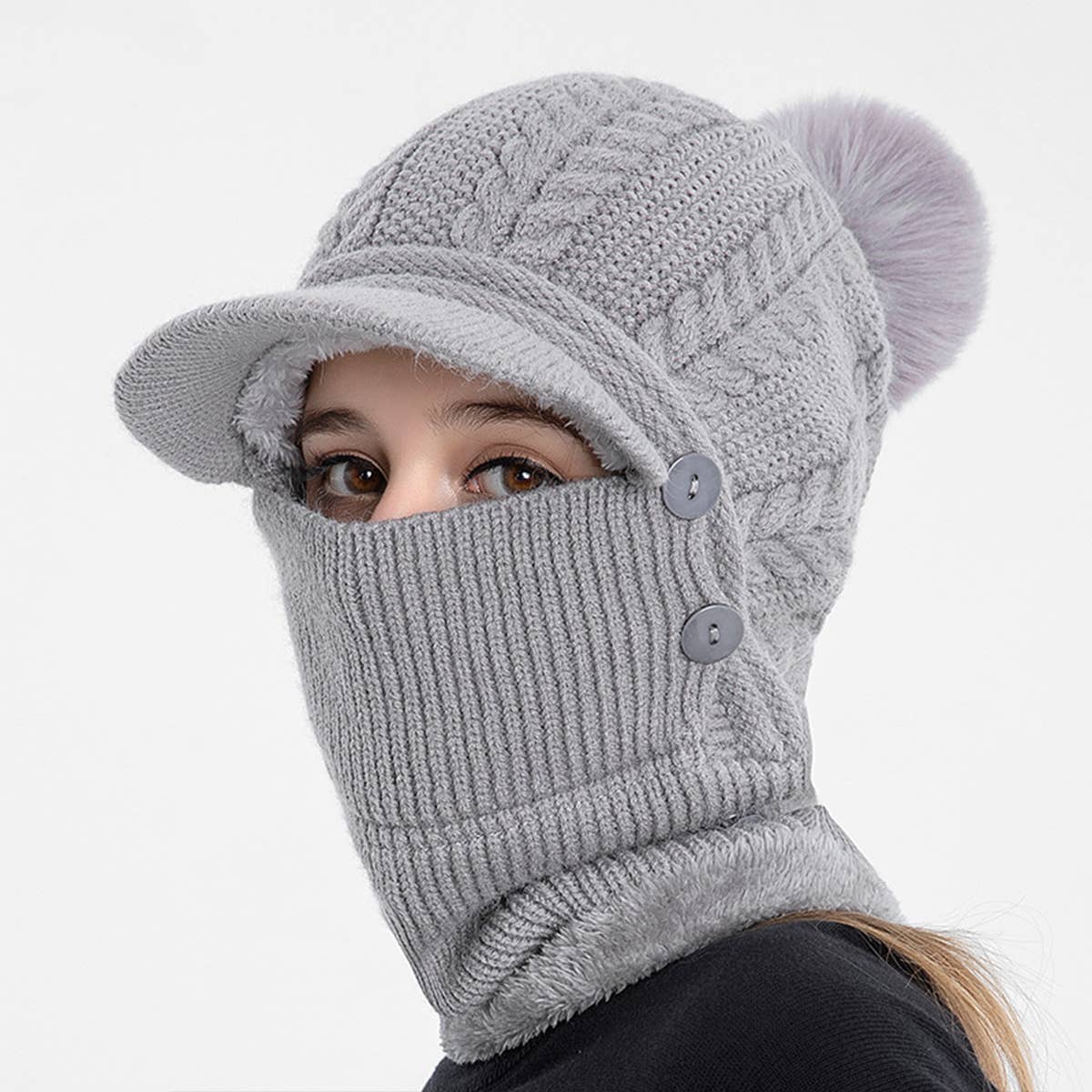 WINTER WOMEN'S KNITTED PULLOVER EARMUFFS HAT