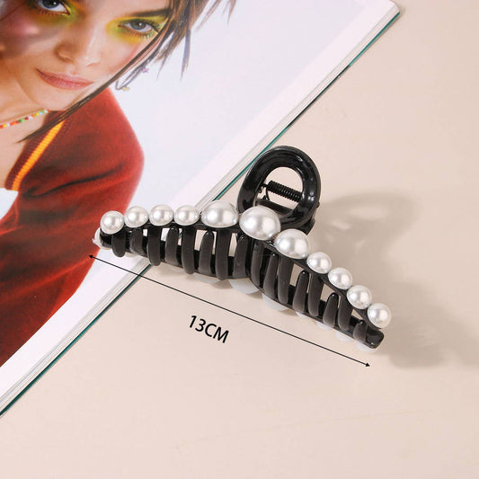Large Pearl Hair Claw Clip for Women, French Style_CWAHA0406