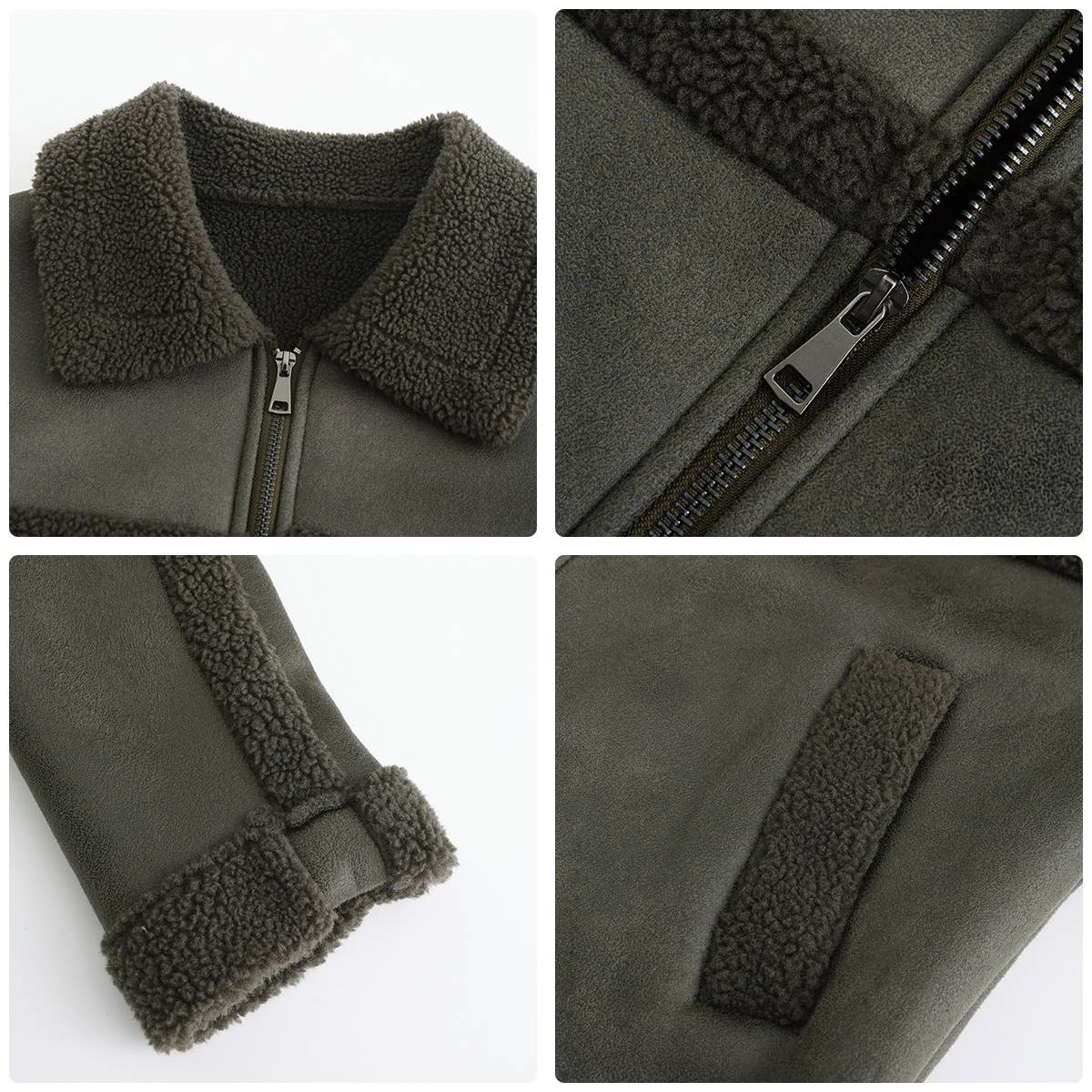 STYLISH WARM FUR COAT WITH FLEECE LAPEL