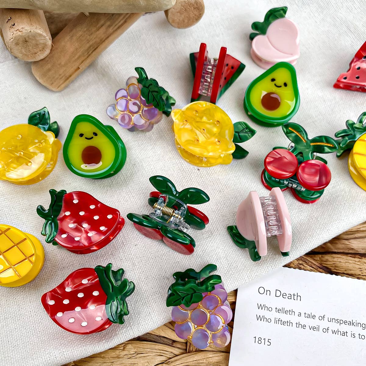 Mini acetic acid grab clip Cute fruit hair clip