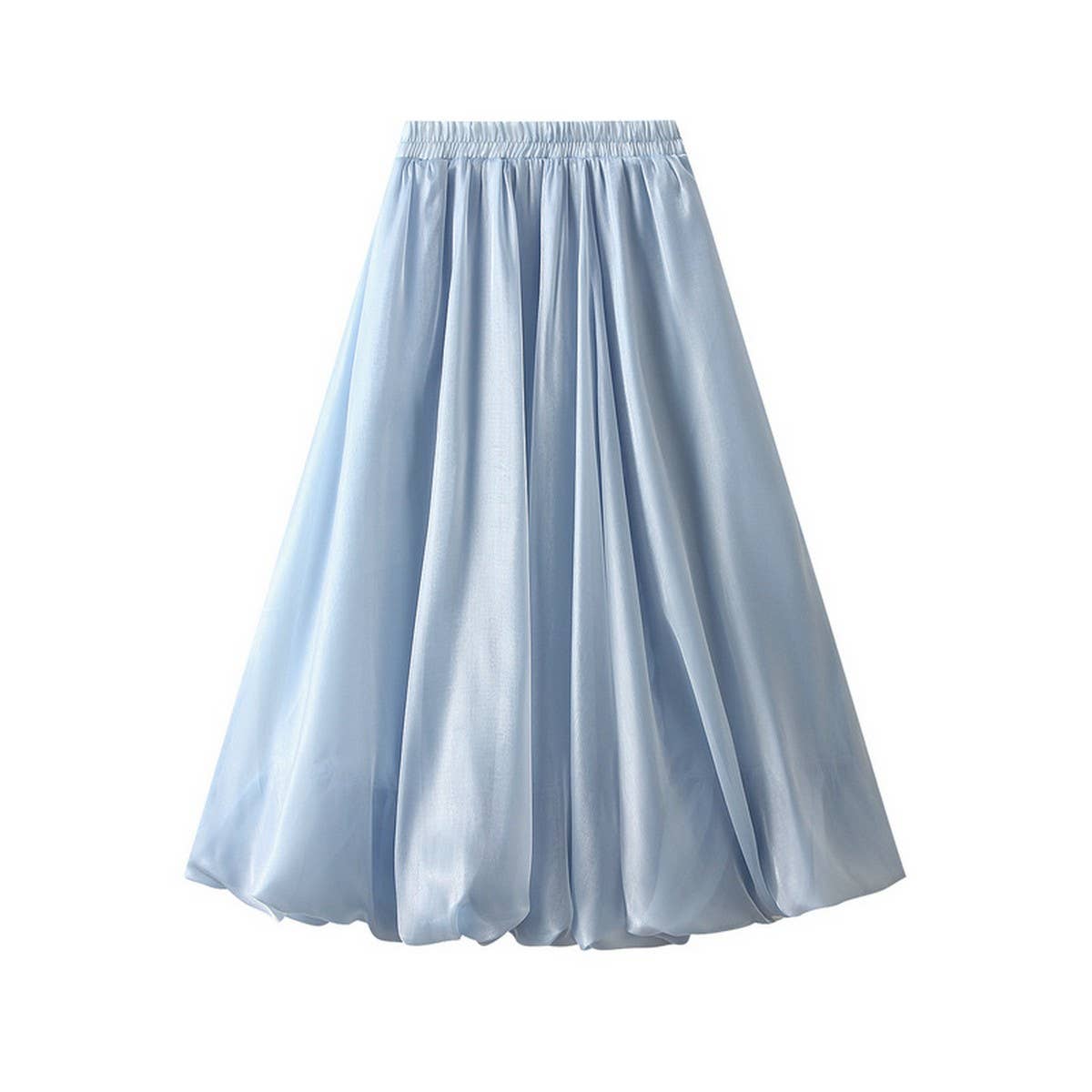 SHINY SILK PEARLESCENT FLOWER PETAL SKIRT