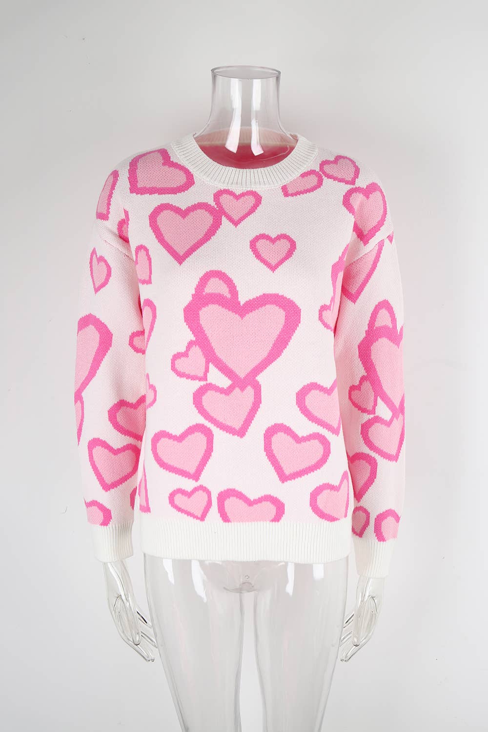 Fashion assorted jacquard love heart sweater