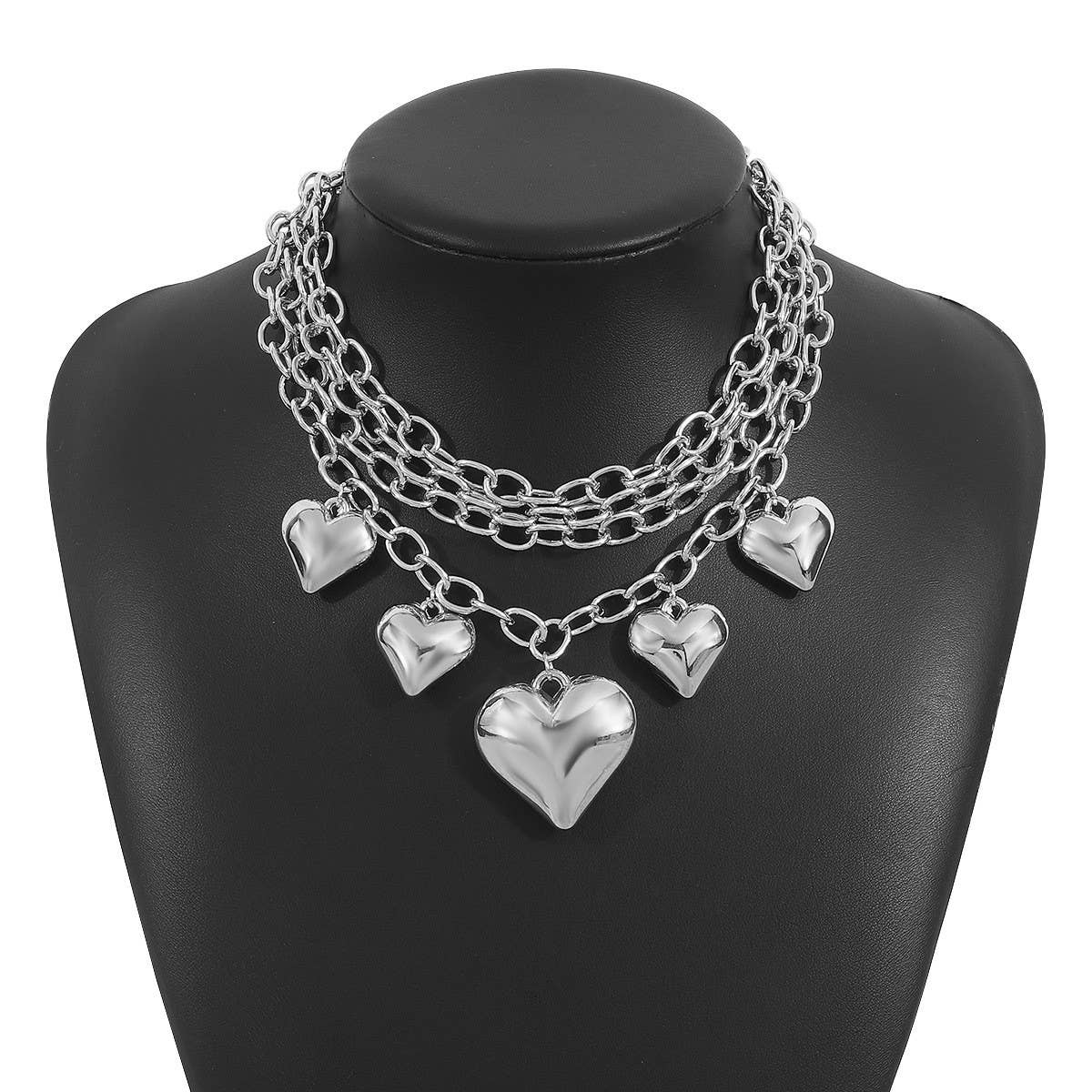 METAL STYLE PERSONALIZED HEART PENDANT NECKLACE