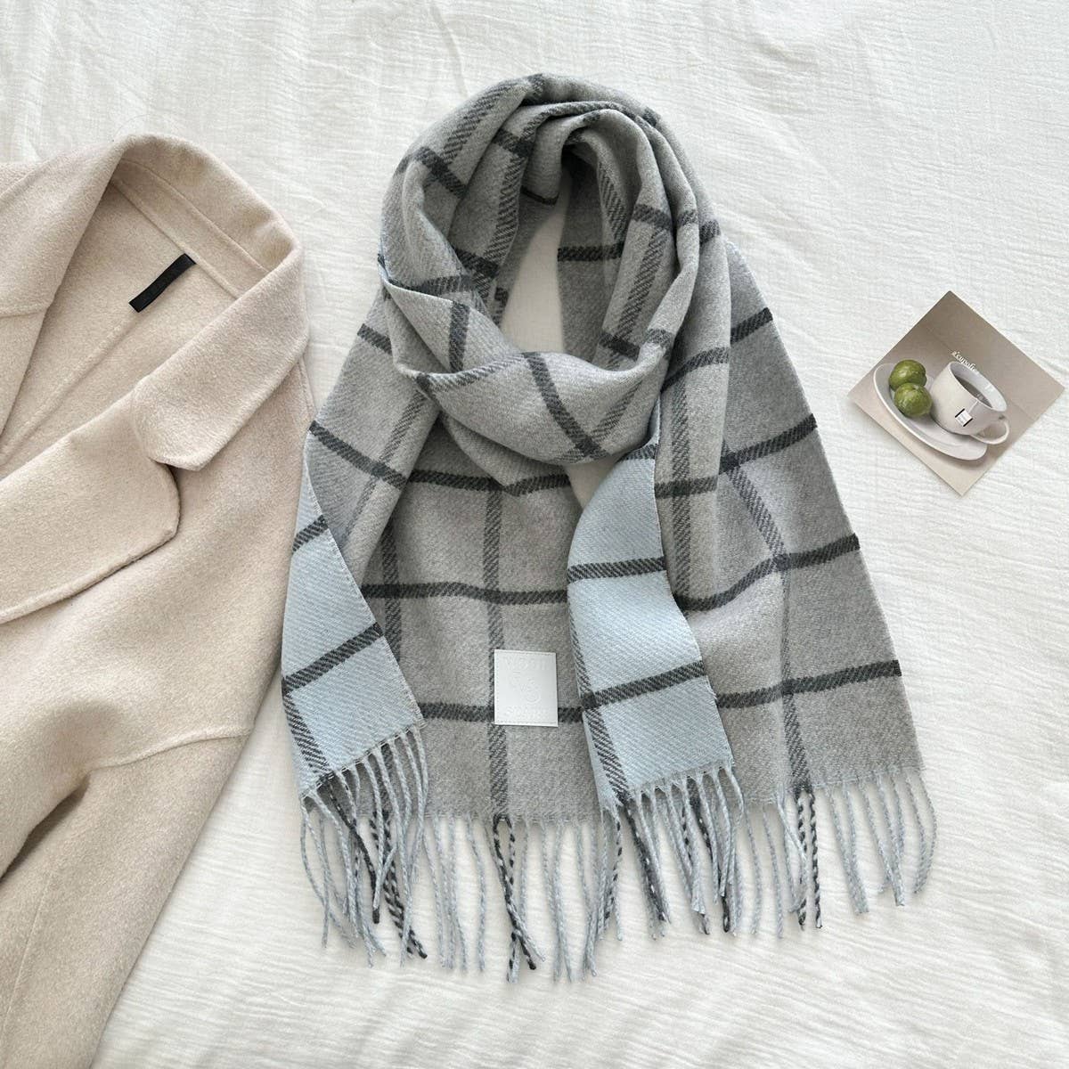 CWASC03136_PLAID WOOL TASSEL SCARF WINTER WARM SHAWL