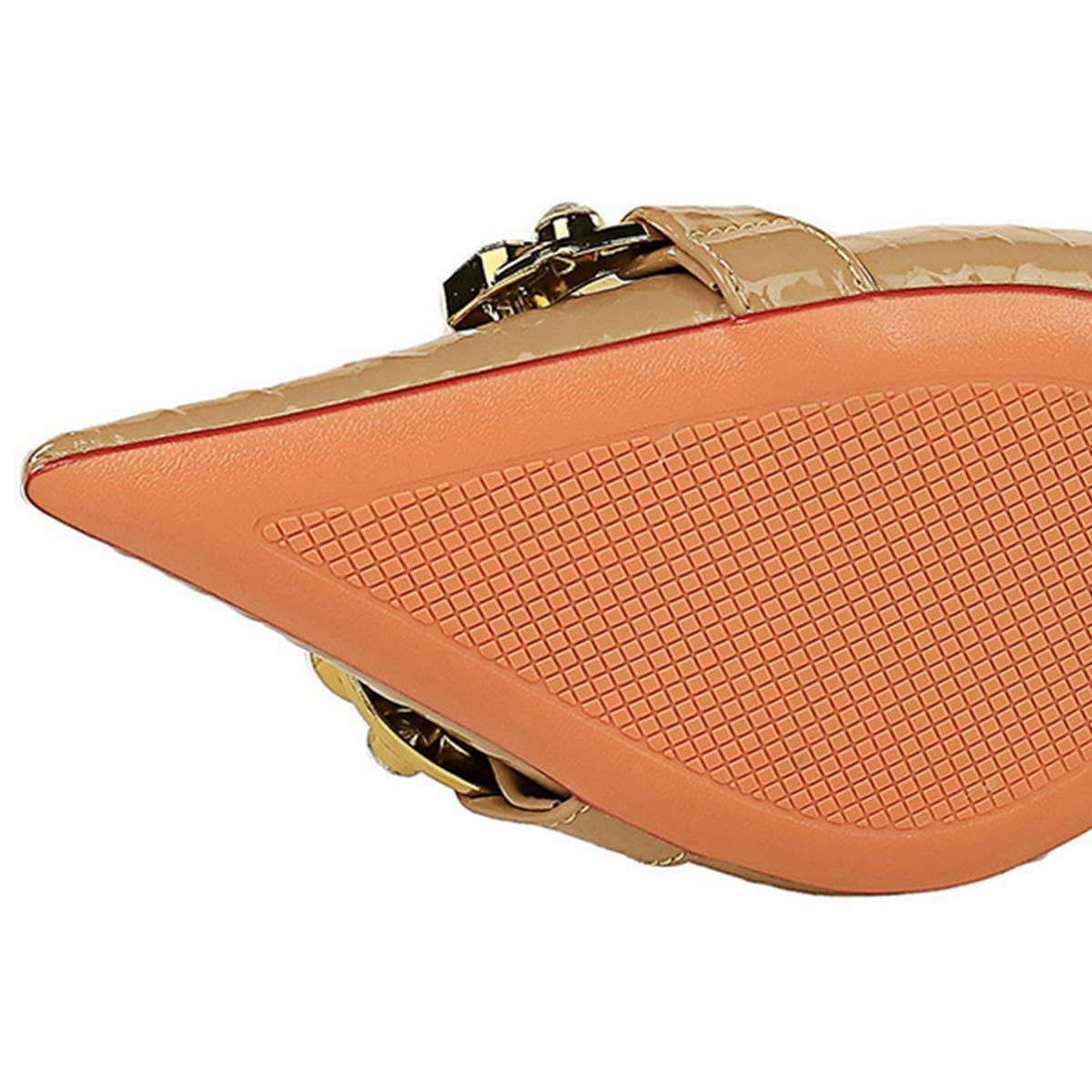 WOMEN METAL RHINESTONE BUCKLE HIGH HEELS