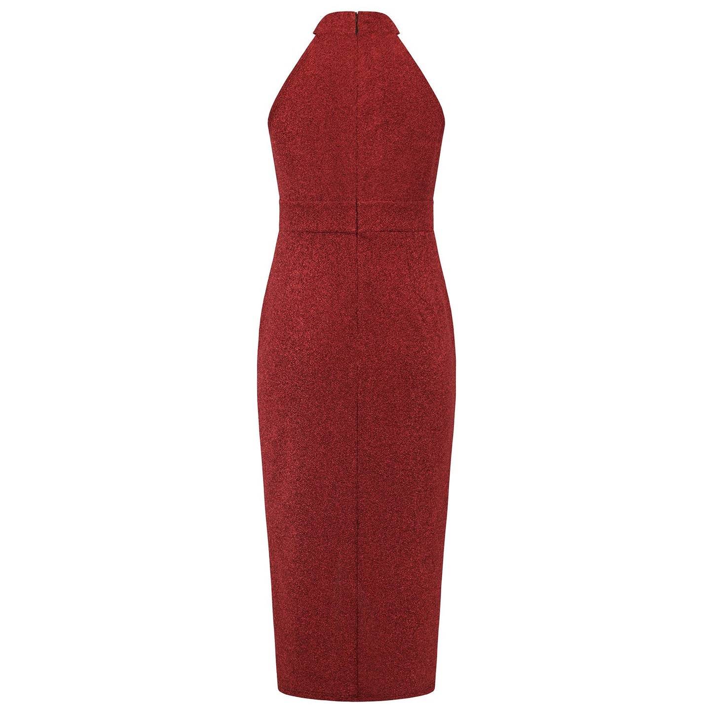 Shiny stand-up collar sexy slit irregular dress