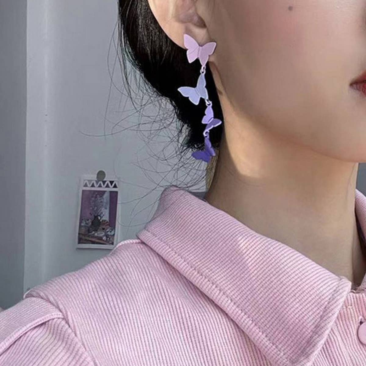 GRADIENT PURPLE BUTTERFLY DREAM EARRINGS