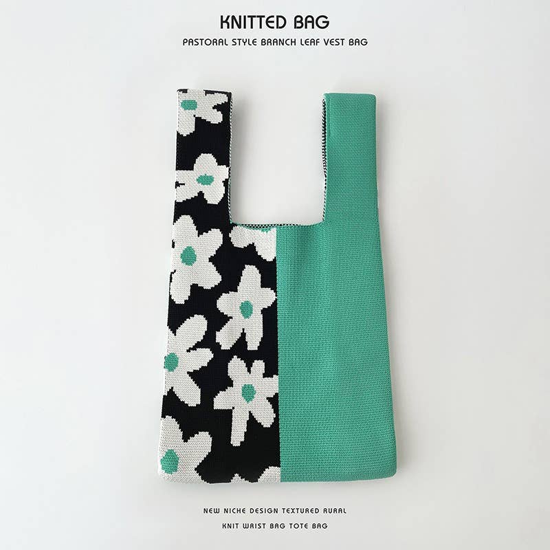 Flower series versatile knitted bag