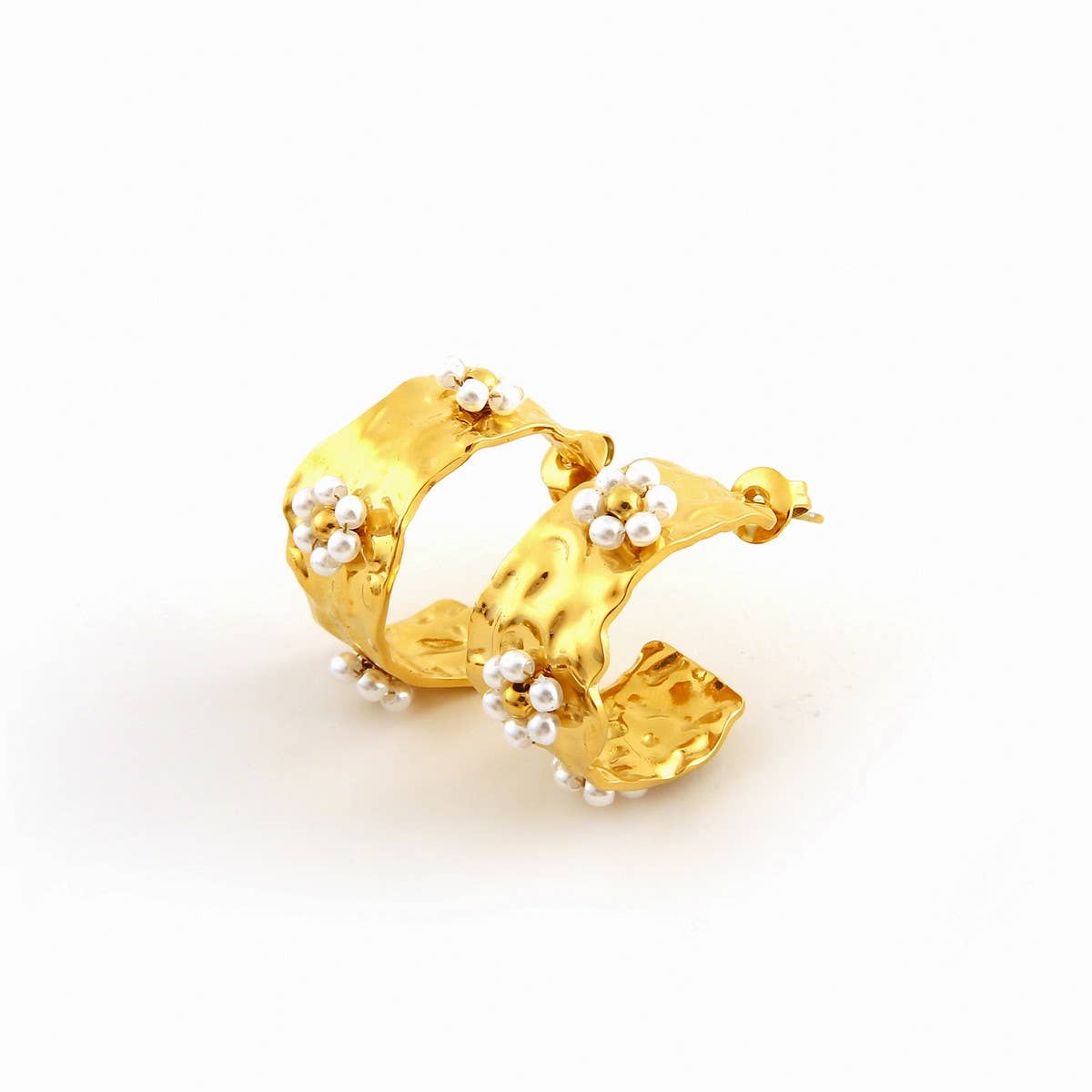 Minimalist Floral 18K Stainless Steel Earrings