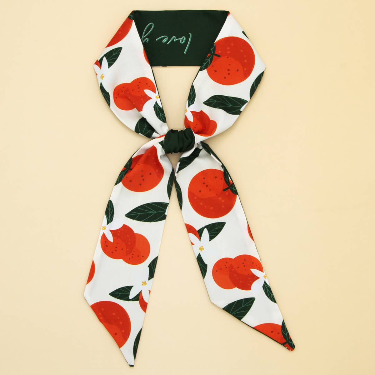 Floral Letter Twilly Scarf for Hair or Bag