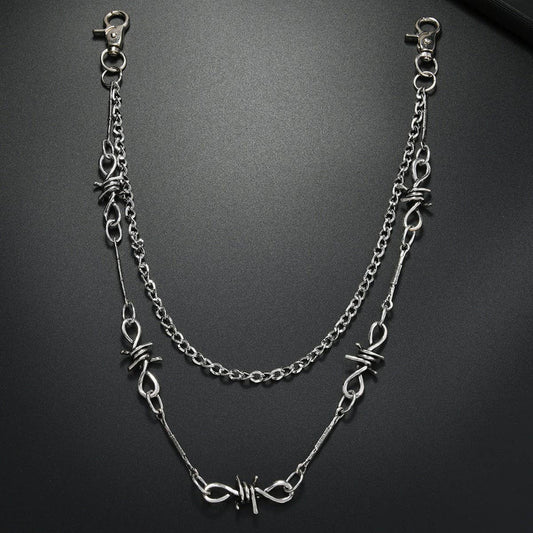 COOL PUNK STYLE MULTI-LAYERED SPIKED PANTS CHAIN