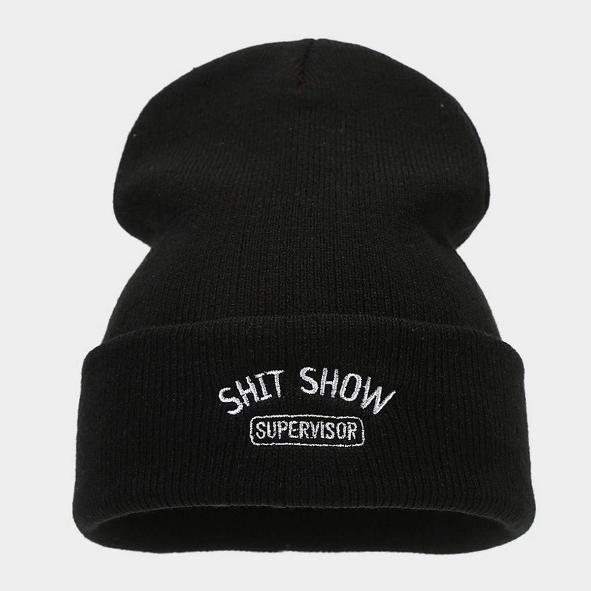 SHIT SHOW EMBROIDERED LETTER PILE HAT KNITTED HAT_CWAH2084