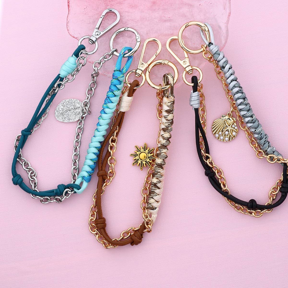 Handwoven Leather Keychain for Women¡¯s Bags_CUAB00438