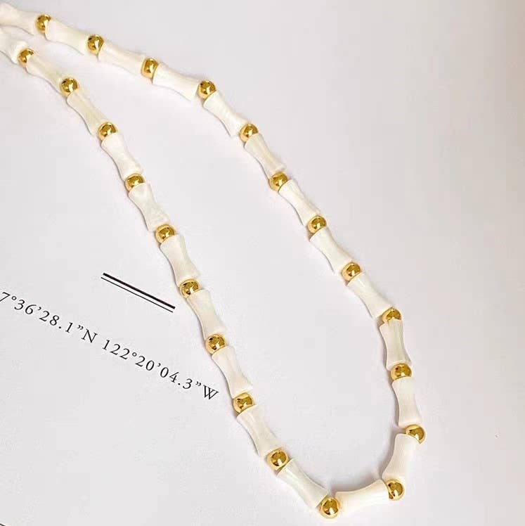 High-end natural bamboo joint necklace