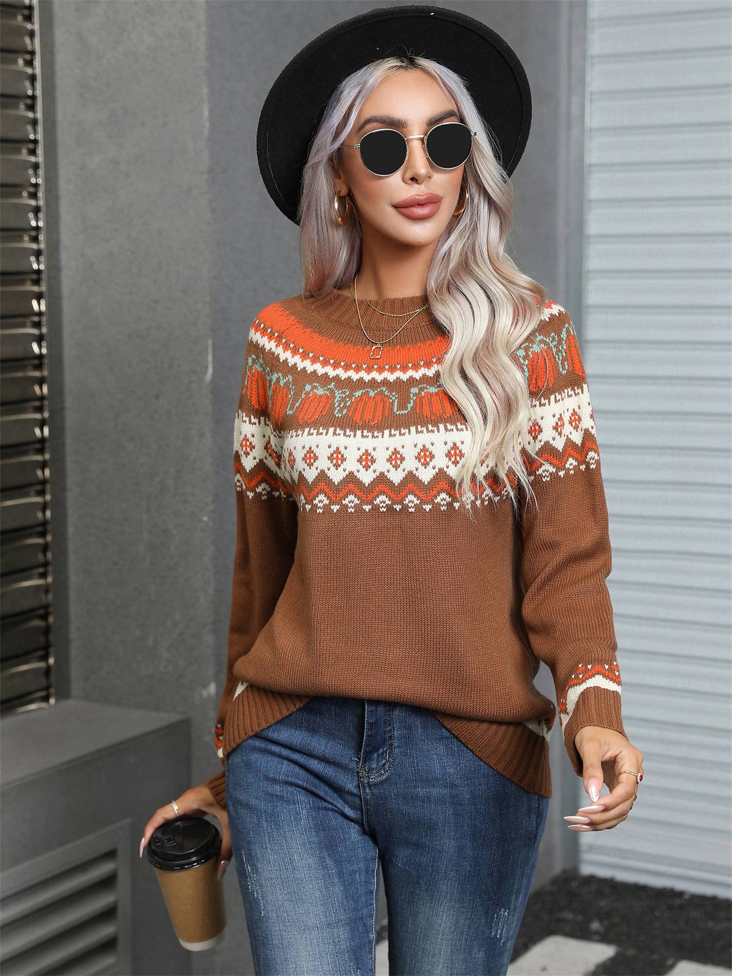 TURTLENECK CHRISTMAS SWEATER WITH LONG SLEEVES