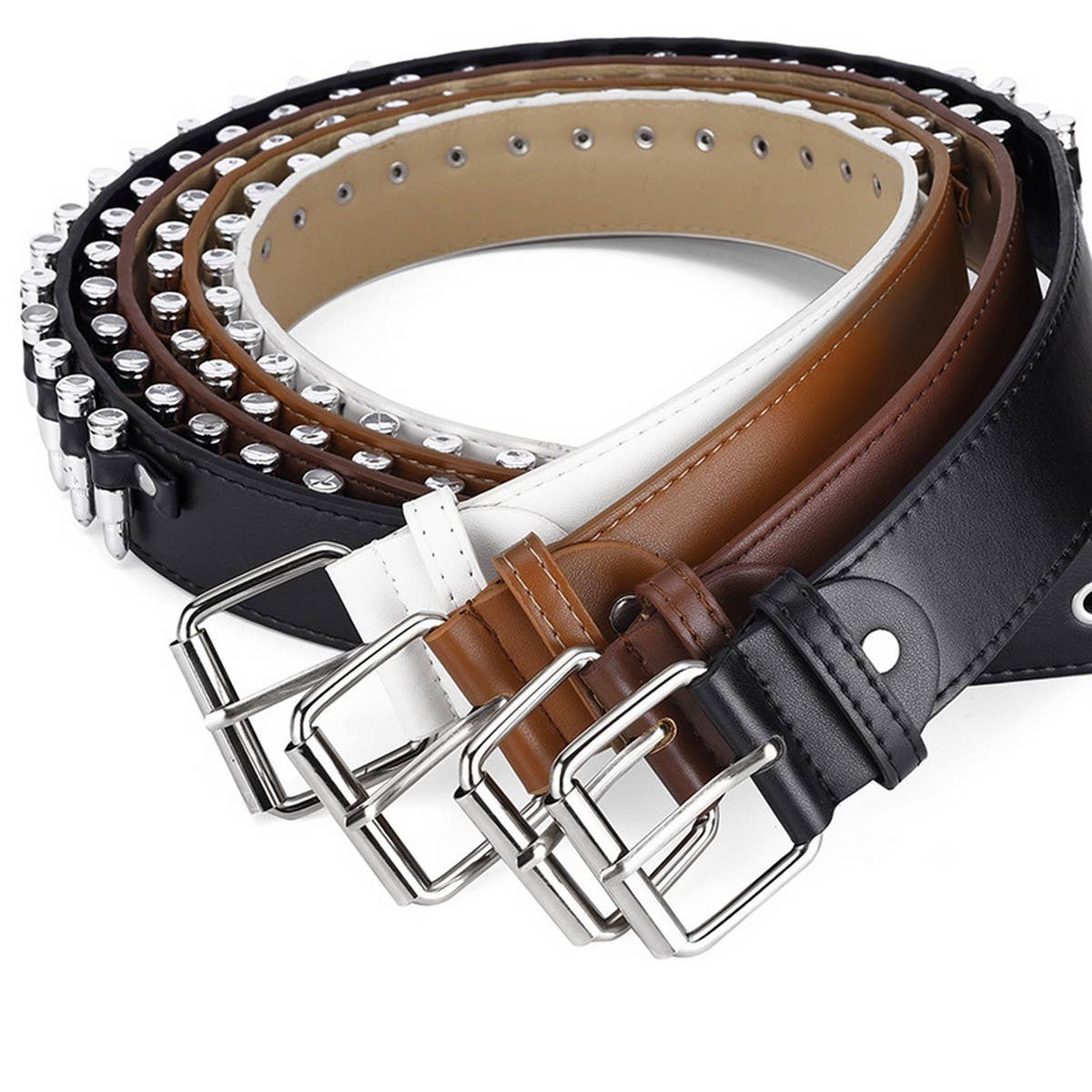 BULLET-HEAD OBI PUNK STYLE LADIES PERSONALITY BELT_CWMM0763