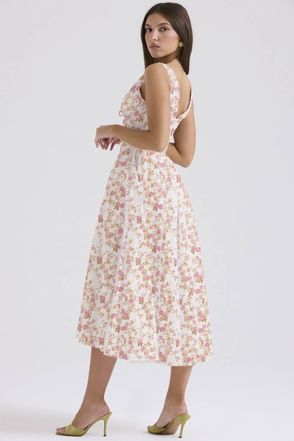 STYLISH PRINTED V-NECK DRESS