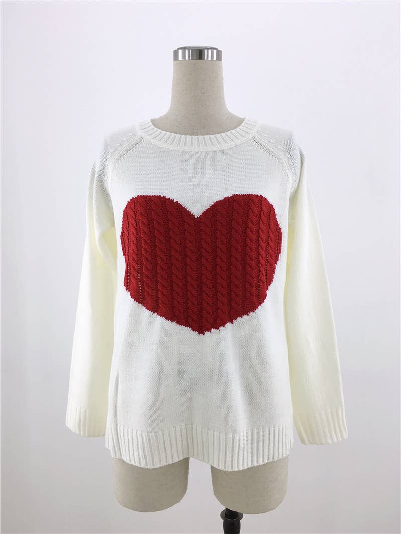 VALENTINE'S DAY PULLOVER CREW-NECK LOVE SWEATER