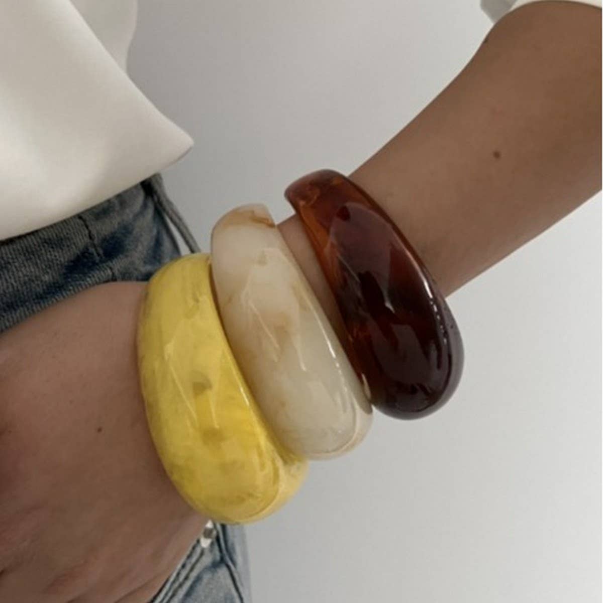 Textured Irregular Acrylic Cuff Bracelet