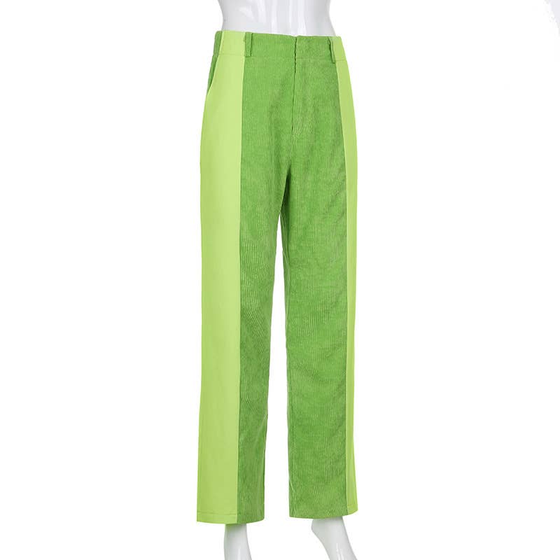 LOOSE-FITTING PANTS SOLID CORDUROY PANTS
