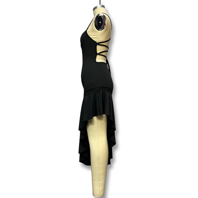 Sexy solid-colored short body-hugging dress