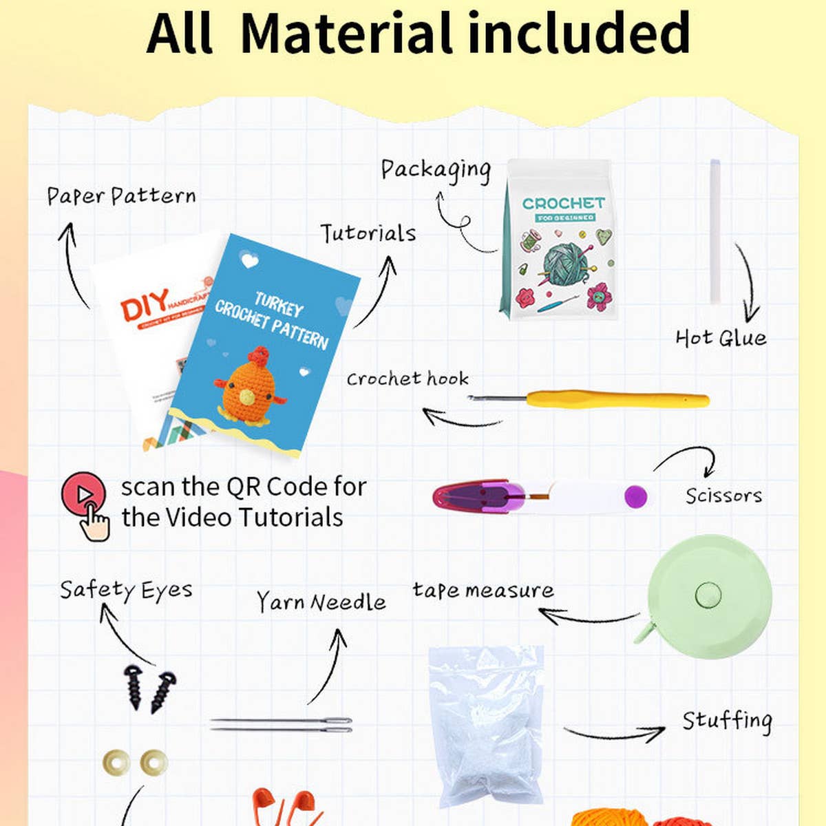 HANDMADE DIY DOLL TOY MATERIAL PACKAGE