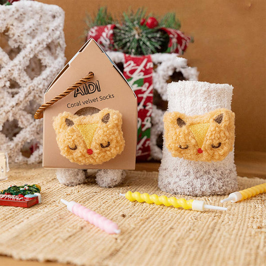 PLUSH MIDDLE TUBE CHRISTMAS SOCKS GIFT BOX_CWMS0768