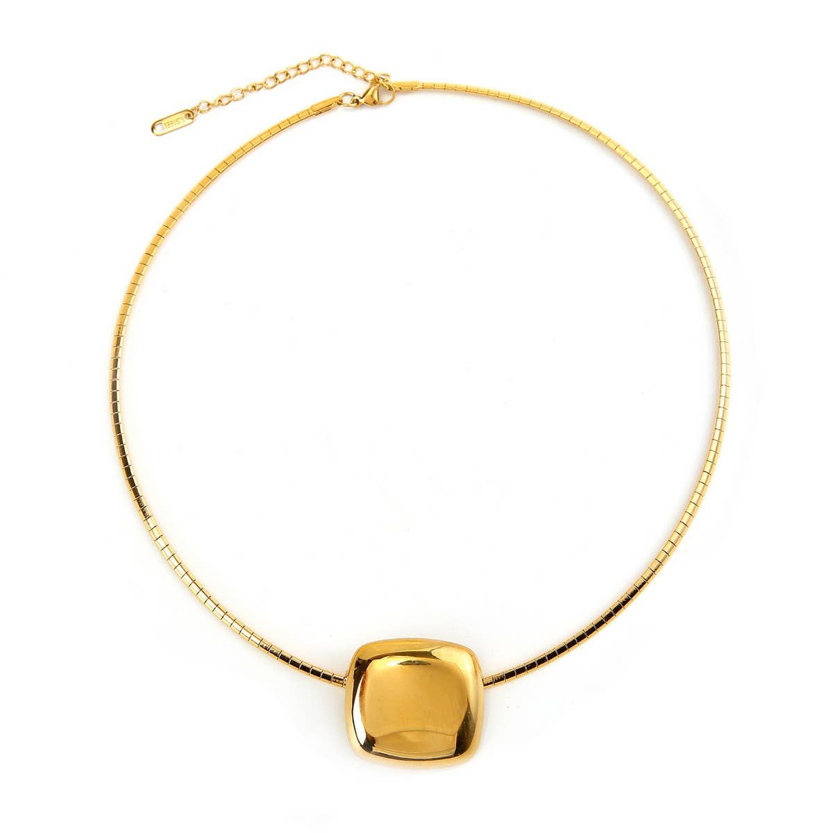 Minimalist 18K Steel Square Necklace,Fade-Resistant