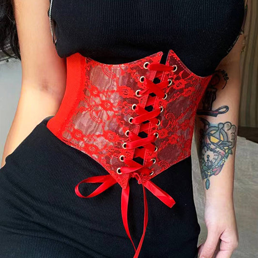 TRANSPARENT LACE ELASTIC BELT GIRDLE BELT_CWABE0271