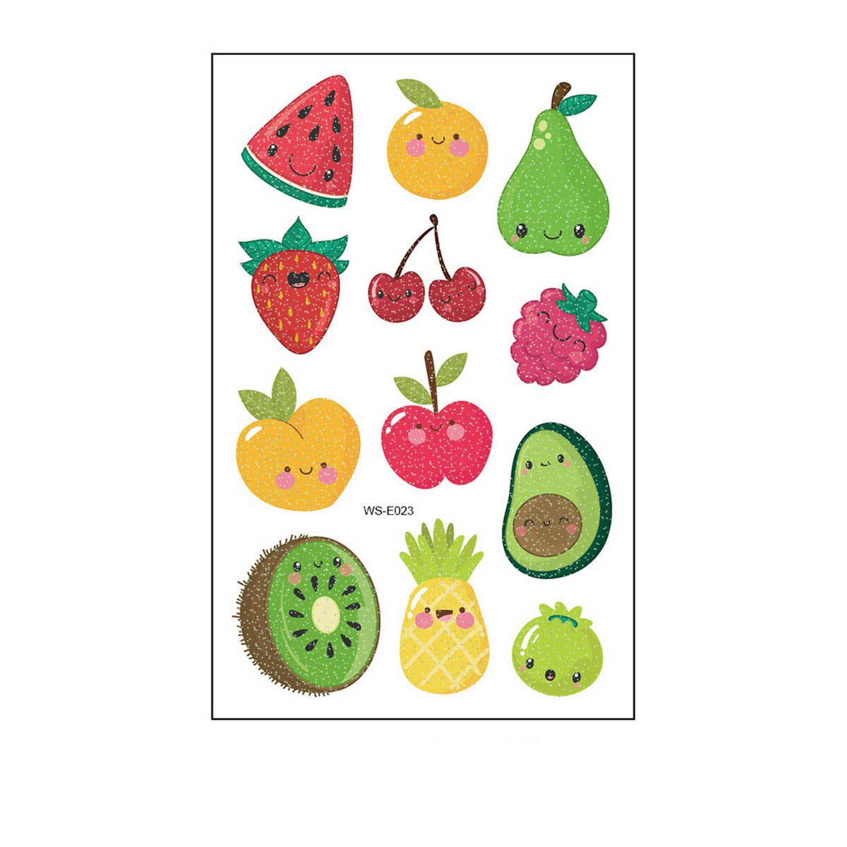 Waterproof Kids Sparkle Fruit & Veggie Tattoos