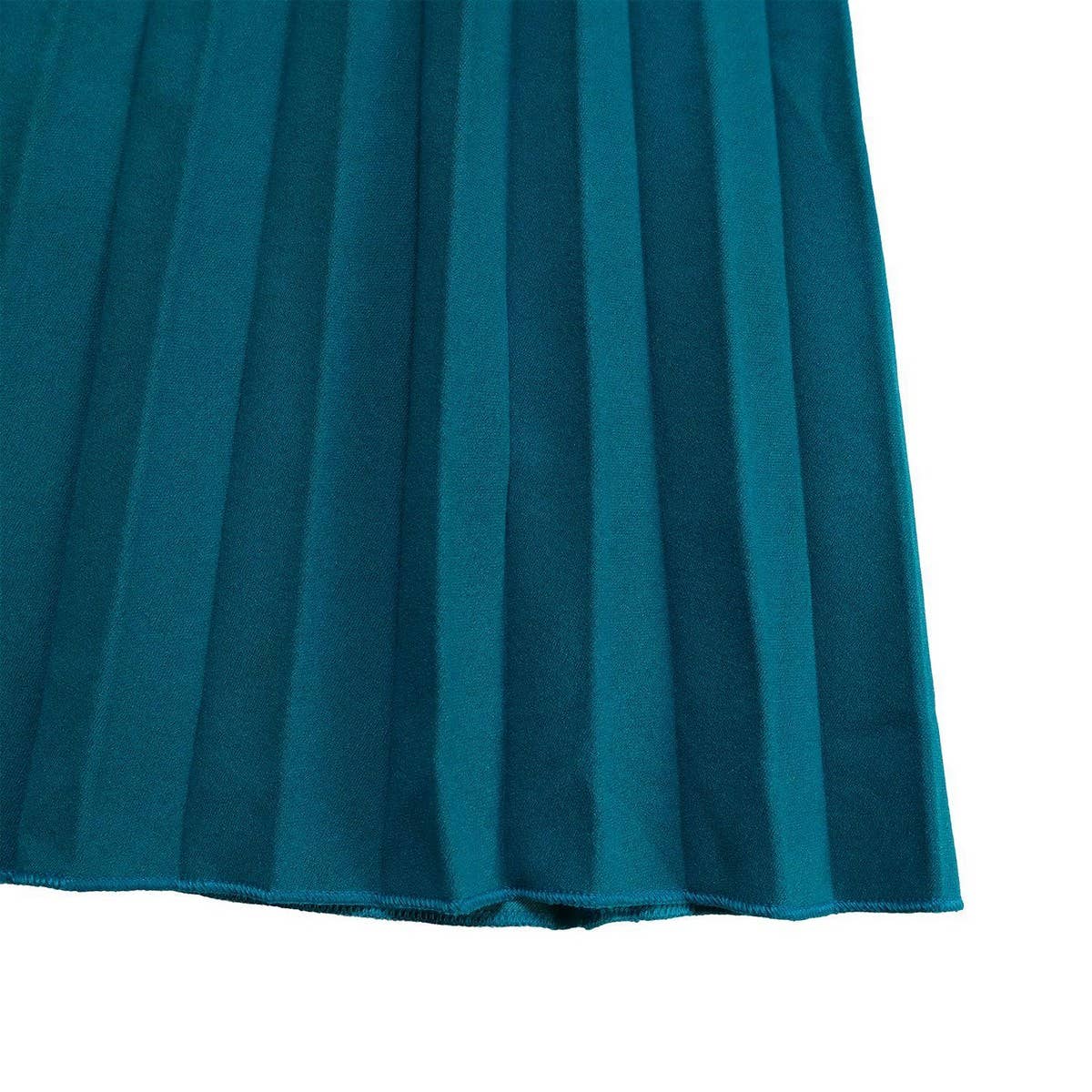 FASHION SUIT COLLAR PLEATED WAIST PLUS SIZE DRESS_CWDMD3653