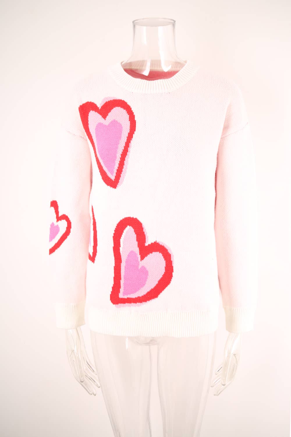 VALENTINE'S DAY HEART PEACH SWEATER KNIT