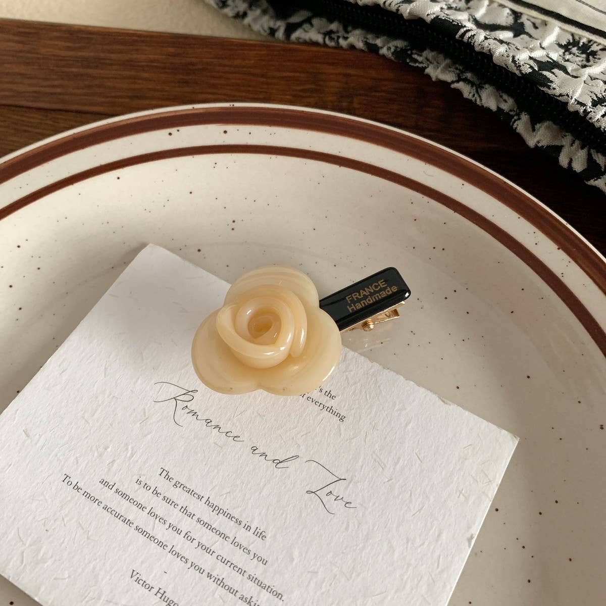 CWAHA07737_KOREAN ROSE FLOWER ACETATE HAIR CLIP FOR GIRLS