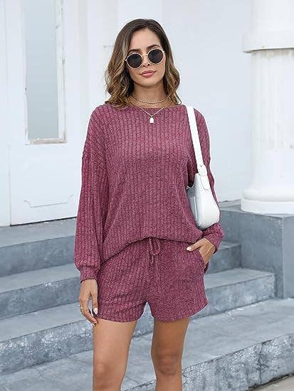 LONG-SLEEVED SHORTS LOOSE CASUAL LOUNGEWEAR SET