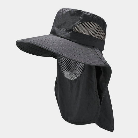 Quick-Dry Jungle Sun Hat with Face Flap for Hiking_CWAH3803