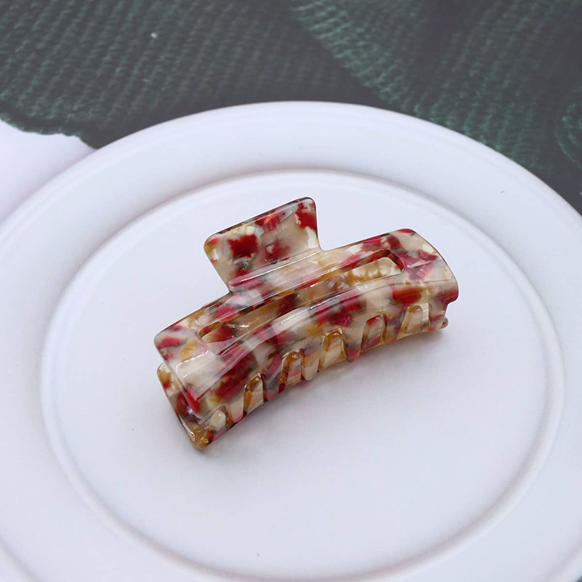 8cm hollow square hairpin, student shark clip_CWAHA2616