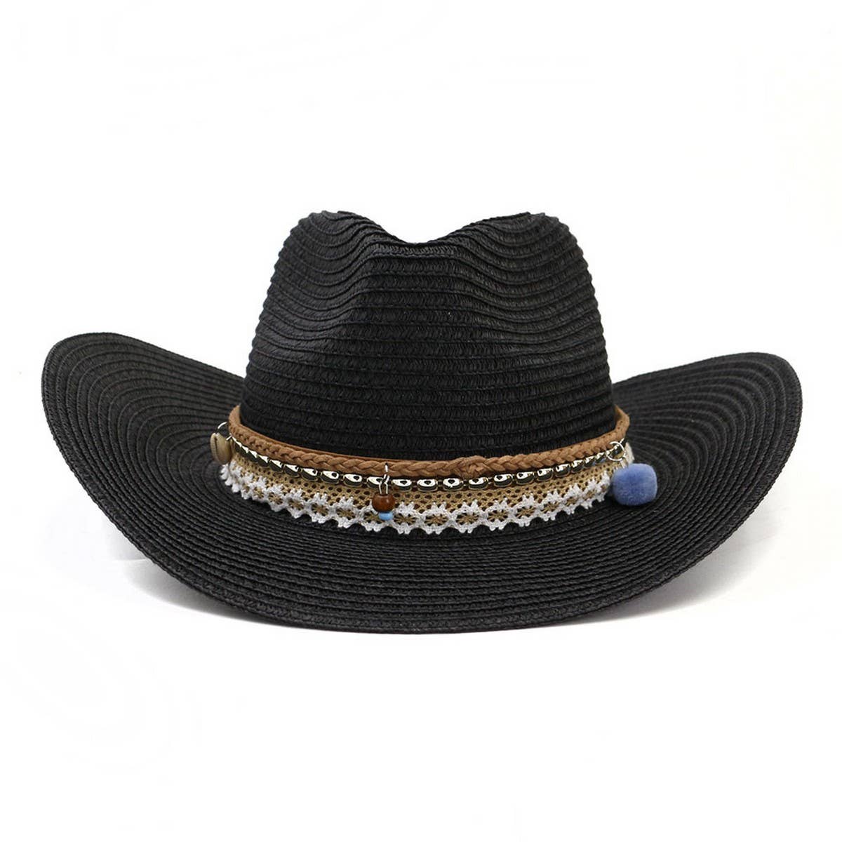 Western Cowboy Straw Hat Beach Sun Protection_CWAH1253