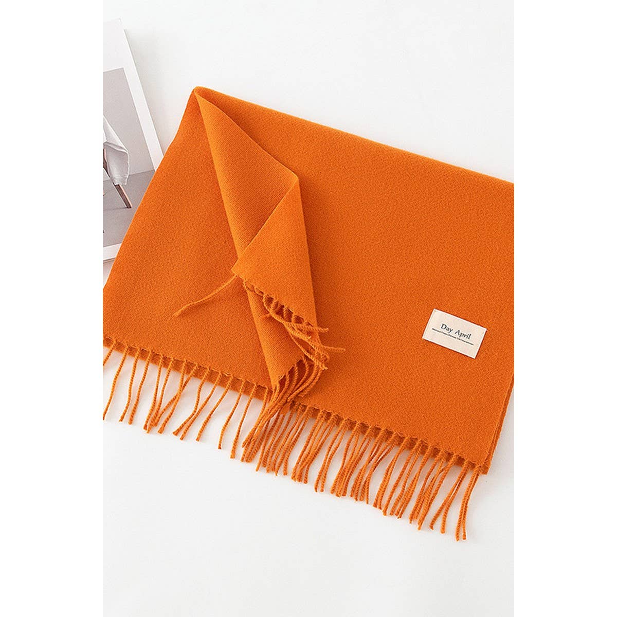 CWASC1482_SOLID COLOR MEDIUM-LENGTH WARM SCARF SHAWL NECK