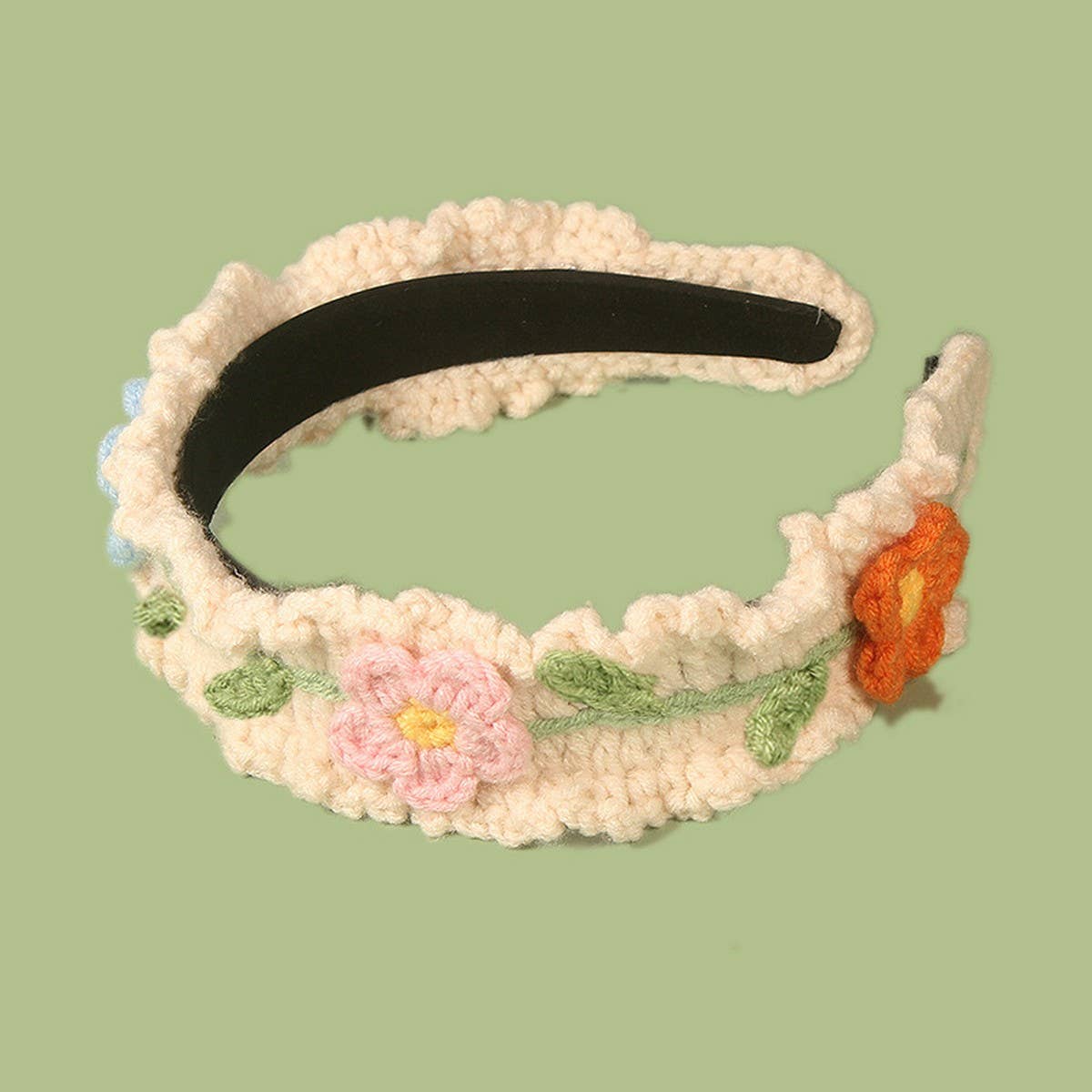 SWEET FLORAL WIDE-BRIMMED HAND-WOVEN HEADBAND_CWAHA1322