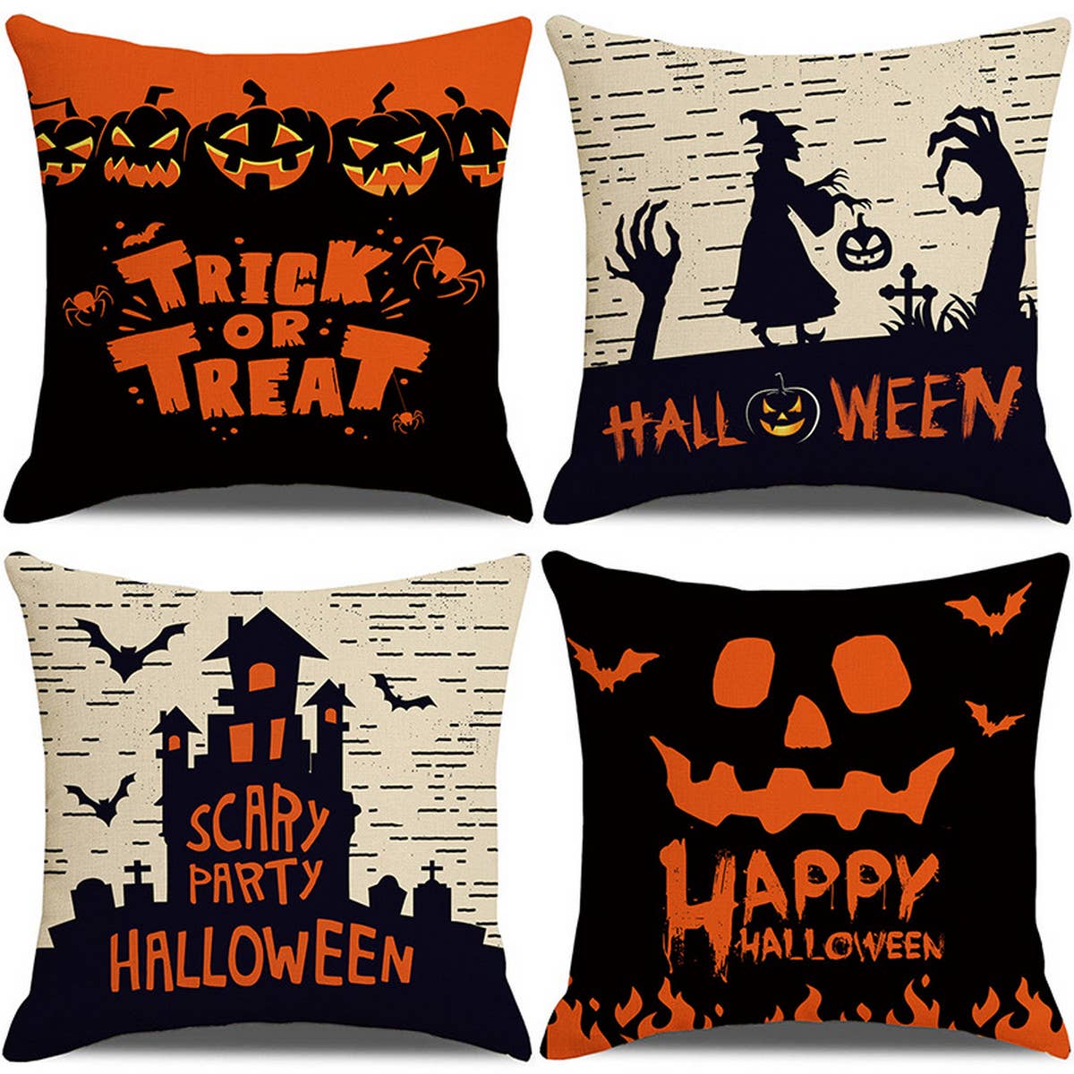 FUNNY LETTER PRINT HALLOWEEN PILLOWCASE