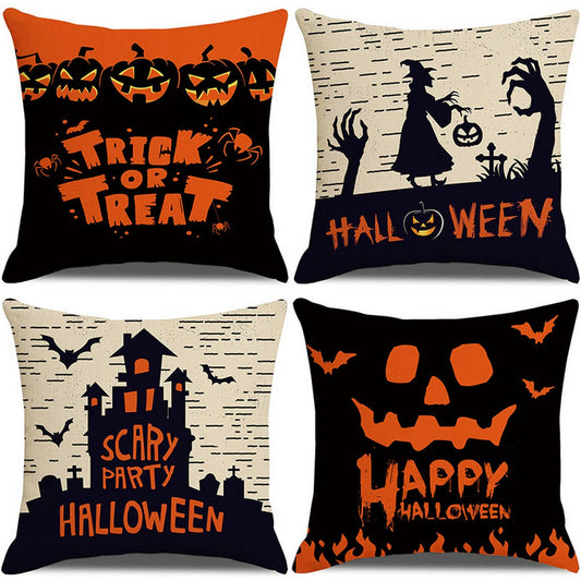 FUNNY LETTER PRINT HALLOWEEN PILLOWCASE