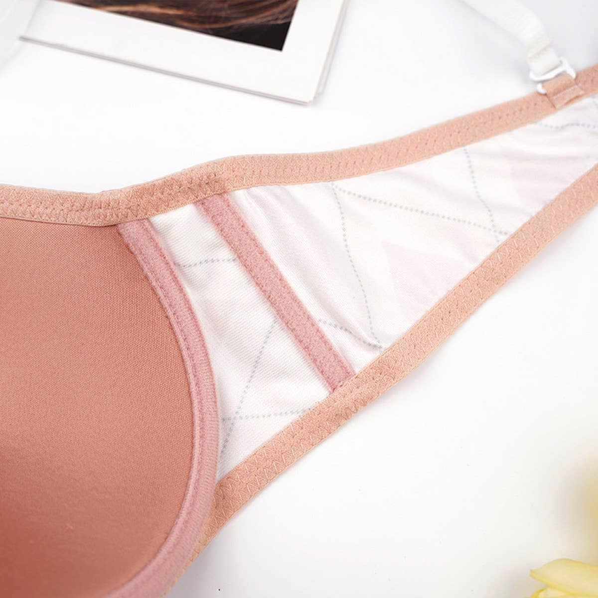 WOMEN FASHION PINK GATHERED BRA