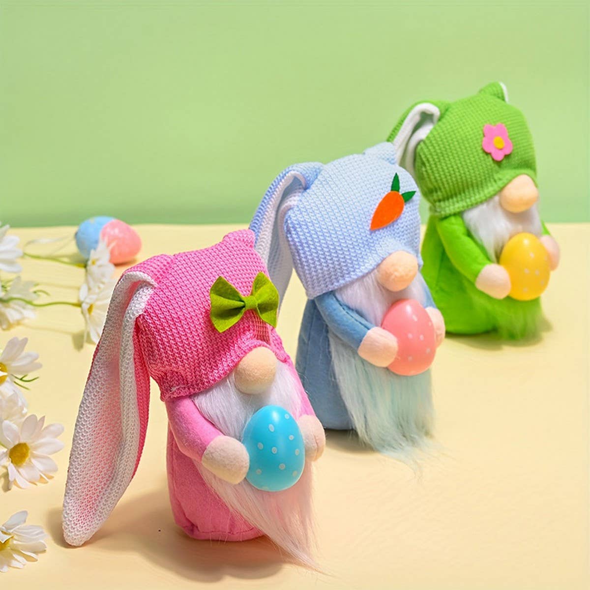EASTER LONG-EARED BUNNY FACELESS DOLL FIGURINE