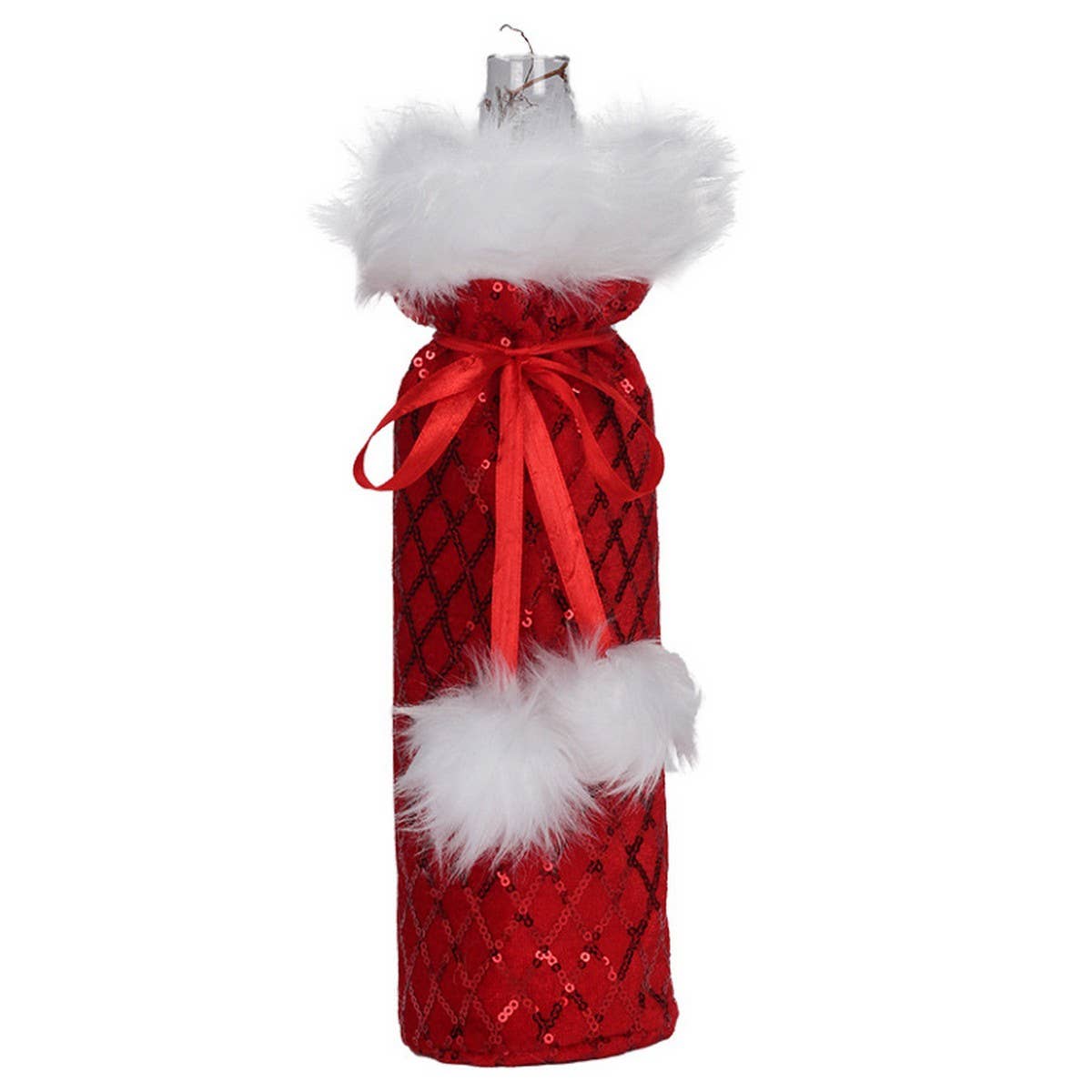 Christmas Sequin Wine Bottle Cover_CWAJE05377