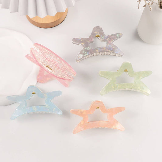 CWAHA1616_TRANSPARENT STAR HAIR CLAW CLIP