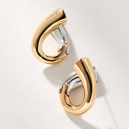 Vintage Spiral Stainless Steel Gold Earrings