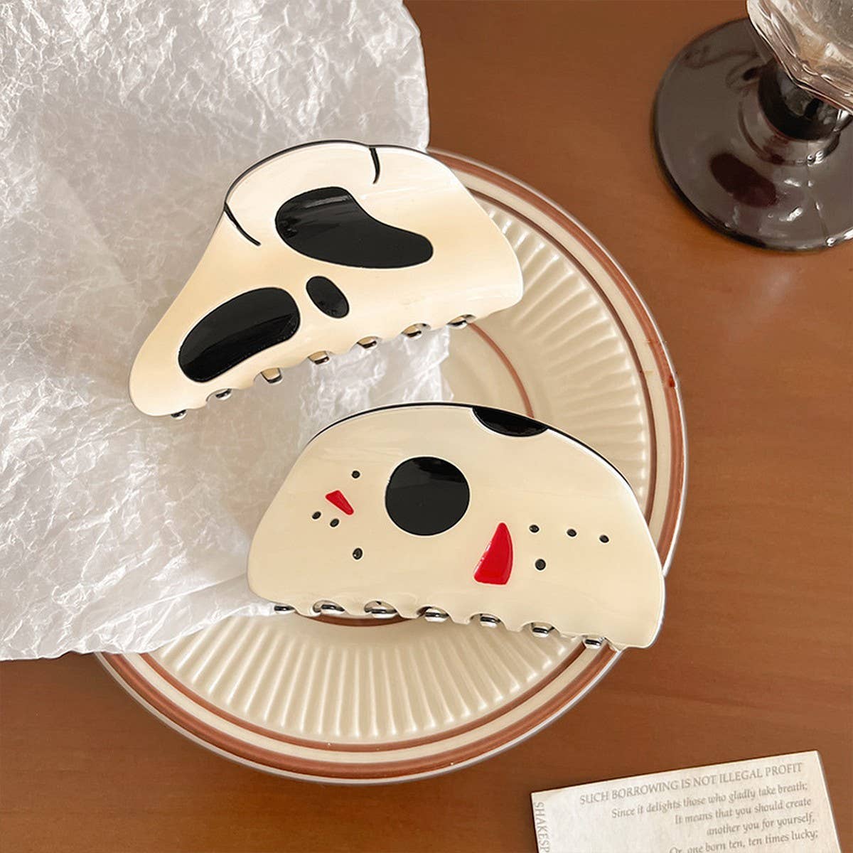 Halloween Ghost Face Hair Clip ? Creative Bun Claw