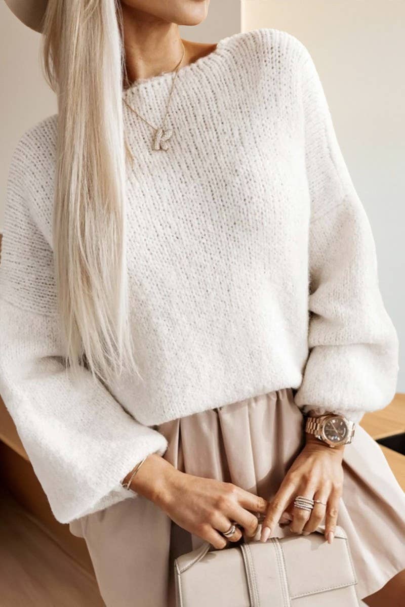 CWOSWL07428_BOW TIE BACKLESS LOOSE KNIT SWEATER TOP